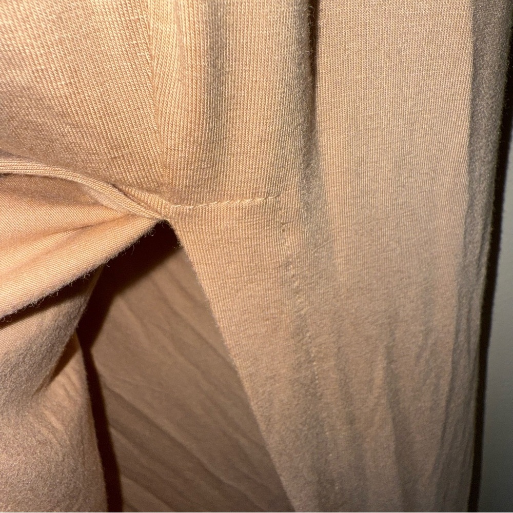 Enzo Costa Exposed Shoulder Maxi Dress In Dark Nude Size Small - Picture 10 of 10